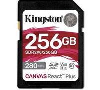 Kingston Canvas React Plus - Carte mémoire flash - 256 Go - Video Class V60 / UHS-II U3 / Class10 - SDXC UHS-II