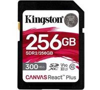 Kingston Technology 256GB Canvas React Plus SDXC UHS-II 300R/260W U3 V90 for Full HD/4K/8K
