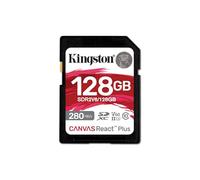 Kingston Canvas React Plus - Carte mémoire flash - 128 Go - Video Class V60 / UHS-II U3 / Class10 - SDXC UHS-II