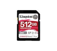 Kingston Canvas React Plus - Carte mémoire flash - 512 Go - Video Class V60 / UHS-II U3 / Class10 - SDXC UHS-II