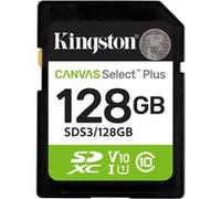 Kingston Cartes mémoire SD Canvas Select Plus 128Go SDXC Gen3 150MB/s C10 UHS-I U1 V10-SDS3/128GB