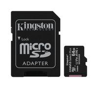 Kingston Canvas Select Plus - Carte mémoire flash (adaptateur microSDXC vers SD inclus(e)) - 64 Go - A1 / Video Class V10 / UHS Class 1 / Class10 - microSDXC UHS-I