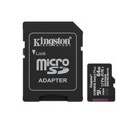 Kingston 64GB microSDXC Canvas Select Plus Gen3 100MB/s A1 Card + Adapter - Carte SD
