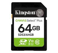 Kingston Carte Mémoire Kingston SDS3 64GB CANVAS SELECT PLUS