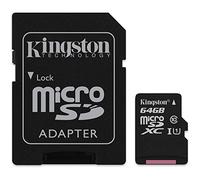 Kingston Carte mémoire micro SDXC Classe 10 64 Go LG K4, K8, K10, LG G7 THINQ, G6, Q6, V30, LG G2 Mini, L40, L70, L90, G3, Lucid 3, G Pro 2, JOY, LEON, SPIRIT, MAGNA, AKA