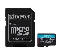 Kingston Carte Mémoire SDCG4 64GB CANVAS GO PLUS Gen4 Noir Et Bleu
