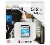 Kingston Carte mémoire SDXC Canvas Go Plus 512 Go 170 Mo/s en lecture UHS-I, C10, U3, V30 (SDG3/512GBCR)