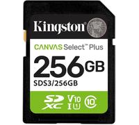 Kingston Cartes mémoire SD Canvas Select Plus 256Go SDXC Gen3 150MB/s C10 UHS-I U1 V10-SDS3/256GB