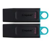 Kingston DataTraveler Exodia DTX/64GB-2P Clé USB 3.2 Gen 1 - avec capuchon de protection et anneaux pour porte-clés de plusieurs couleurs
