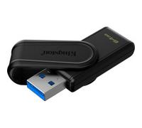 Kingston DataTraveler Exodia S Clé USB - 64Go - USB 3.2 Gen 1 - USB Type A - Noir/Noir - DTXS/64GB
