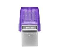 Kingston Lecteur USB DataTraveler microDuo 3C 64 Go USB-A/USB-C 3.2 Gen 1 Violet Acier inoxydable