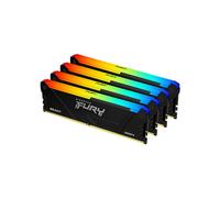 Kingston FURY Beast RGB - DDR4 - kit - 32 Go: 4 x 8 Go - DIMM 288 broches - 3600 MHz / PC4-28800 - CL17 - 1.35 V - mémoire sans tampon - non ECC - noir