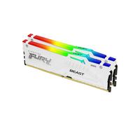 Kingston FURY Beast 64GB (2x32GB) DDR5 6400MT/s CL32 DIMM White RGB EXPO, ODECC, Radiateur, 1.4V, Compatible Intel XMP 3.0 et AMD EXPO 1.0