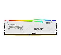 Kingston FURY Beast RGB - DDR5 - module - 16 Go - DIMM 288 broches - 6000 MT/s / PC5-48000 - CL36 - 1.35 V - mémoire sans tampon - on-die ECC - blanc Blanc G
