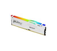 Kingston FURY Beast RGB - DDR5 - module - 16 Go - DIMM 288 broches - 6000 MHz / PC5-48000 - CL30 - 1.4 V - mémoire sans tampon - on-die ECC - blanc Blanc G