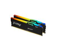 Kingston FURY Beast RGB - DDR5 - kit - 32 Go: 2 x 16 Go - DIMM 288 broches - 6000 MT/s / PC5-48000 - CL40 - 1.35 V - mémoire sans tampon - on-die ECC G