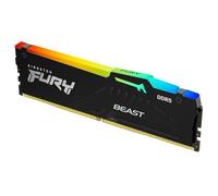 Kingston FURY Beast RGB - DDR5 - module - 16 Go - DIMM 288 broches - 6400 MHz / PC5-51200 - CL32 - 1.4 V - mémoire sans tampon - on-die ECC - noir