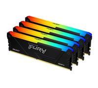 Kingston FURY Beast RGB - DDR4 - kit - 32 Go: 4 x 8 Go - DIMM 288 broches - 3600 MHz / PC4-28800 - CL17 - 1.35 V - mémoire sans tampon - non ECC - noir
