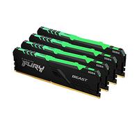 Kingston FURY Beast RGB 64GB (4x16GB) 3600MT/s DDR4 CL18 Mémoire Kit pour PC Kit de 4 KF436C18BBAK4/64