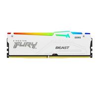 Kingston FURY Beast RGB - DDR5 - kit - 32 Go: 2 x 16 Go - DIMM 288 broches - 6000 MHz / PC5-48000 - CL30 - 1.4 V - mémoire sans tampon - on-die ECC - blanc