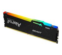 Kingston FURY Beast RGB - DDR5 - module - 16 Go - DIMM 288 broches - 5600 MT/s / PC5-44800 - CL36 - 1.25 V - mémoire sans tampon - on-die ECC - noir