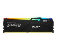 Kingston Mémoire vive DDR5 FURY Beast RGB 16 Go 6400 MT/s CL32 DIMM 288 broches on-die ECC Noir