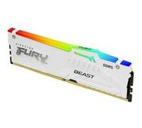 Kingston FURY Beast RGB - DDR5 - module - 32 Go - DIMM 288 broches - 6000 MHz / PC5-48000 - CL30 - 1.4 V - mémoire sans tampon - on-die ECC - blanc Blanc G