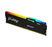Kingston FURY Beast RGB - DDR5 - module - 32 Go - DIMM 288 broches - 6000 MHz / PC5-48000 - CL30 - 1.4 V - mémoire sans tampon - on-die ECC - noir