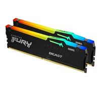 Kingston Mémoire RAM DDR5 FURY Beast Noir RGB KF552C40BBAK2-64 64Go (2x32Go) 5200MT/s CL40 Intel XMP