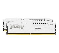 Kingston FURY Beast - DDR5 - kit - 64 Go: 2 x 32 Go - DIMM 288 broches - 6400 MHz / PC5-51200 - CL32 - 1.4 V - mémoire sans tampon - on-die ECC - blanc Blanc G