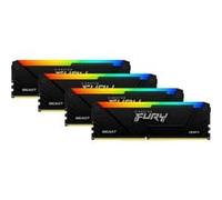 Kingston FURY Beast RGB - DDR4 - kit - 32 Go: 4 x 8 Go - DIMM 288 broches - 3600 MHz / PC4-28800 - CL17 - 1.35 V - mémoire sans tampon - non ECC - noir