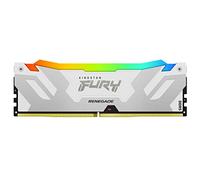 Kingston FURY Renegade DDR5 RGB Argent/Blanc XMP 32Go 6400MT/s CL32 DIMM Mémoire pour PC de Gamer Module Simple - KF564C16RWA-16