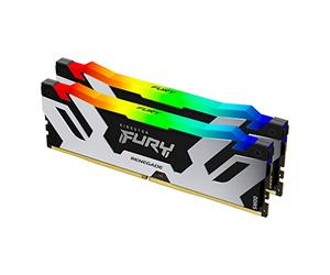 Kingston Fury Renegade Noir RGB XMP 48GB 6400MT/s DDR5 CL16 DIMM Mémoire pour PC de Gamer (Kit de 2) - KF564C16RSAK2-48