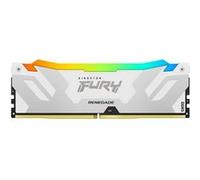Kingston FURY Renegade RGB - DDR5 - module - 32 Go: 1 x 32 Go - DIMM 288 broches - 6400 MT/s / PC5-51200 - CL32 - 1.1 V - mémoire sans tampon - on-die ECC - blanc, argent Blanc G