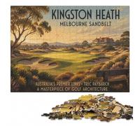 Kingston Heath Melbourne Sandbelt Golf Poster Puzzle en Bois, 500 pièces | Des détails du motif nets - une progression régulière en intérieur.