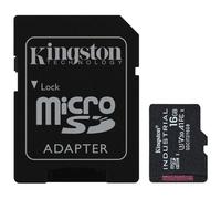 Kingston Industrial - Carte mémoire flash (adaptateur microSDHC - SD inclus(e)) - 16 Go - A1 / Video Class V30 / UHS-I U3 / Class10 - microSDHC UHS-I