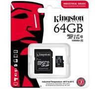 Kingston Carte mémoire microSDXC Industrial 64 Go – A1 V30 UHS-I U3 Class10 (adaptateur SD inclus)