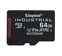 Kingston Carte 64GB microSDXC Industrielle C10 A1 pSLC emballage individuel sans adaptateur, Carte mémoire
