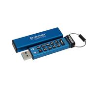 Kingston IronKey Keypad 200 512GB Clé USB Chiffrée | Clavier Alphanumérique | Accès Multi-Pin | XTS-AES 256-bit | FIPS 140-3 Niveau 3 Certifié (En Attente) | IKKP200/512GB, Bleu