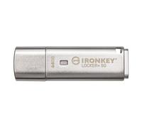 Kingston IronKey Locker+ 50 - Clé USB - chiffré - 64 Go - USB 3.2 Gen 1
