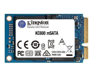 Kingston KC600 - SSD - chiffré - 512 Go - interne - mSATA - SATA 6Gb/s - AES 256 bits - TCG Opal Encryption, Self-Encrypting Drive (SED)