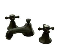 Kingston KS446 BX Robinet de toilette en laiton avec manche en croix métallique, Bronze huilé, 8-Inch Adjustable Center