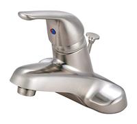 Kingston Laiton Kb548b Chatham seul Levier en métal poignée 10,2 cm Toilettes robinet avec pop-up en laiton, Nickel satiné