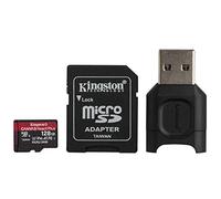 Kingston MLPMR2/128GB Carte microSD (128GB microSDXC React Plus SDCR2 Avec adaptateur SD + Lecteur de carte)