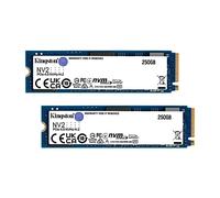 Kingston NV2 250G M.2 2280 NVMe SSD interne | PCIe 4.0 Gen 4x4 | Jusqu' 3000 Mo/s | SNV2S/250G Lot de 2