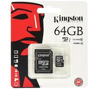 Kingston SDCX10/64GB Carte micro SDHC/SDXC Classe 10 UHS-I de 64Go vitesse minimum de 10MB/s avec adaptateur SD