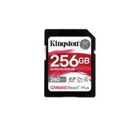 Kingston Technology 256GB Canvas React Plus SDXC UHS-II 280R/150W U3 V60 for Full HD/4K, 256 Go, SDXC, Classe 10, UHS-II, 280 Mo/s, 150 Mo/s SDR2V6/25