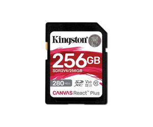 Kingston Technology 256GB Canvas React Plus SDXC UHS-II 280R/150W U3 V60 for Full HD/4K
