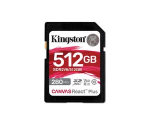 Kingston Technology 512GB Canvas React Plus SDXC UHS-II 280R/150W U3 V60 for Full HD/4K
