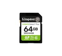 Kingston Technology 64 Go SDXC Canvas Select Plus Gen3 100 Mo/s C10 UHS-I U1 V10, 64 Go, SD, Classe 10, UHS-I, 100 Mo/s, Class 1 (U1) SDS3/64GB